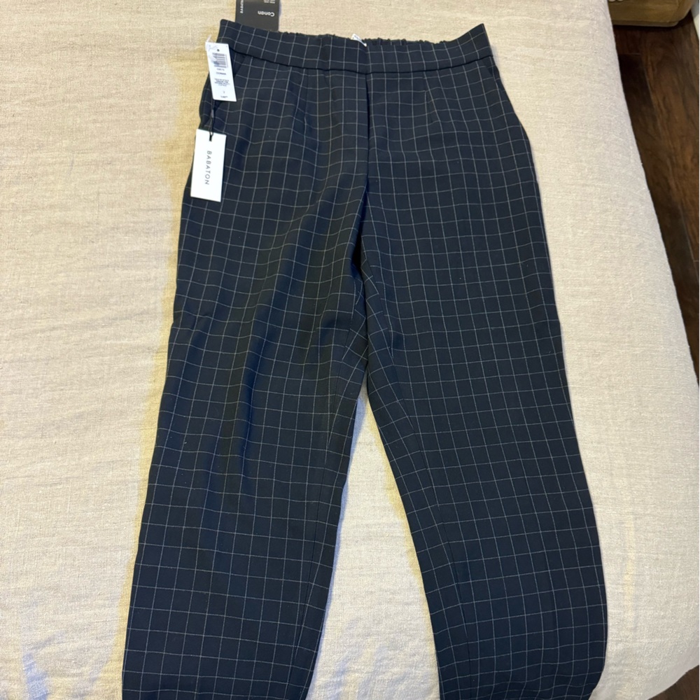 Aritzia Babaton Conan Pants Navy/Espace Window Pane